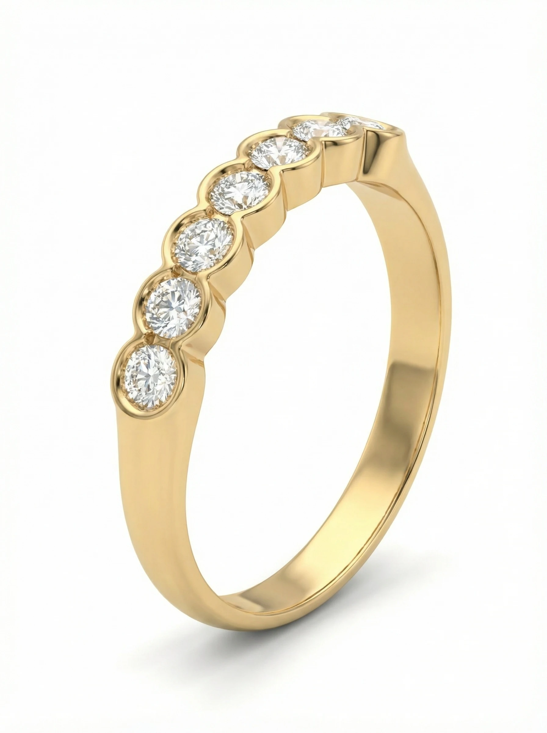 Media alianza “siete Brillantes”Oro Blanco. Diamantes Naturales.1 Media alianza “siete Brillantes”Oro Blanco. Diamantes Naturales.1