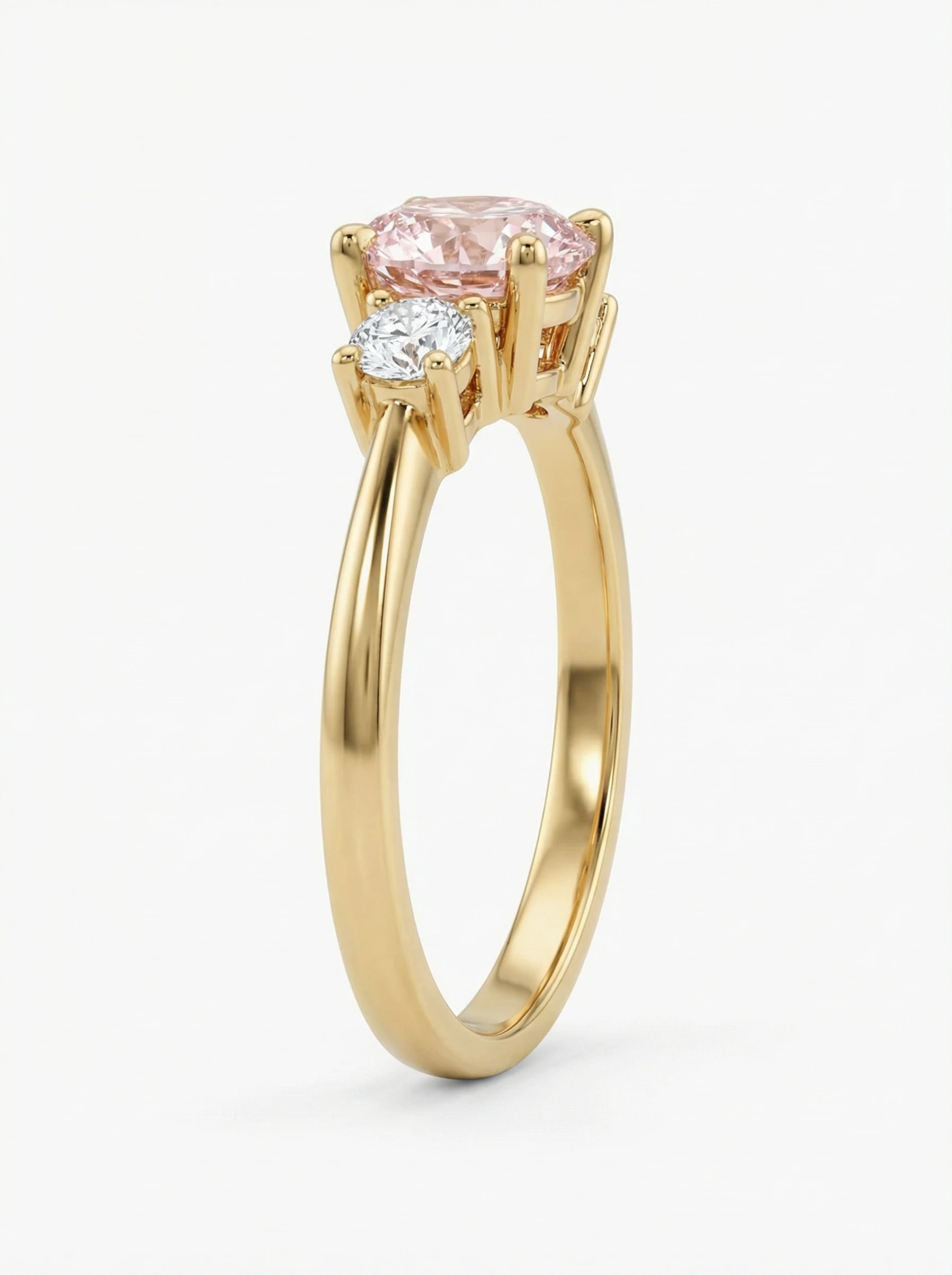 Solitario de Compromiso Alcyone, Brillante Rosa, Diamantes Creados.4 Solitario de Compromiso Alcyone, Brillante Rosa, Diamantes Creados.4