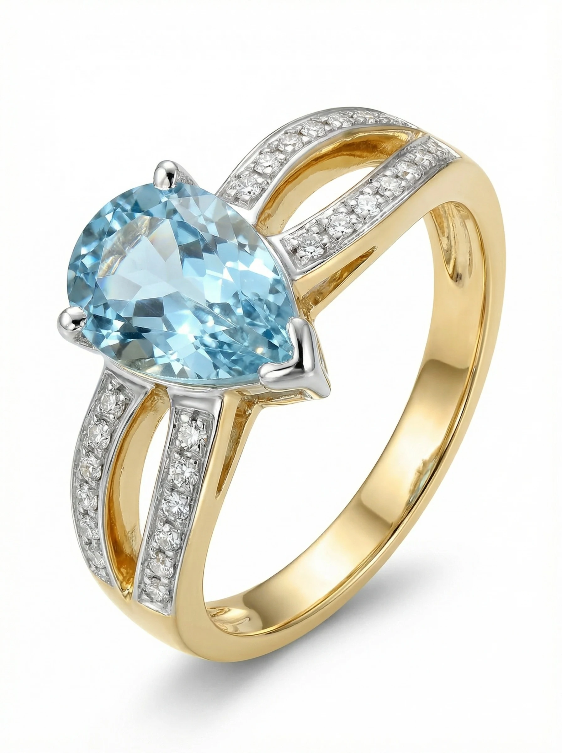 Solitario de Compromiso Alya, Pera Azul, Diamantes Creados.3 Solitario de Compromiso Alya, Pera Azul, Diamantes Creados.3