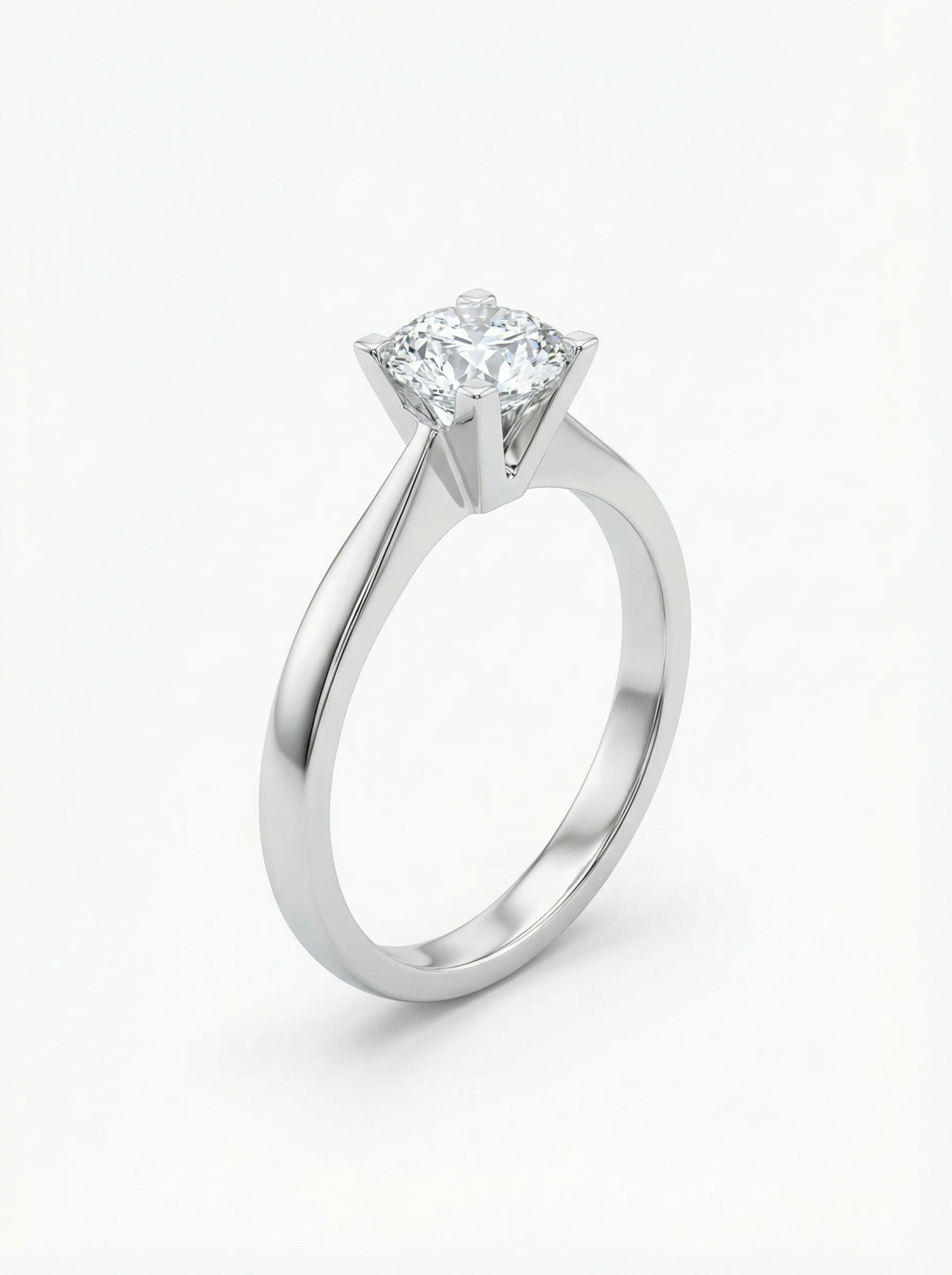Solitario de Compromiso “Cuatro garras oro blanco, 0.23 ct.”, Diamante Creado.4 Solitario de Compromiso “Cuatro garras oro blanco, 0.23 ct.”, Diamante Creado.4