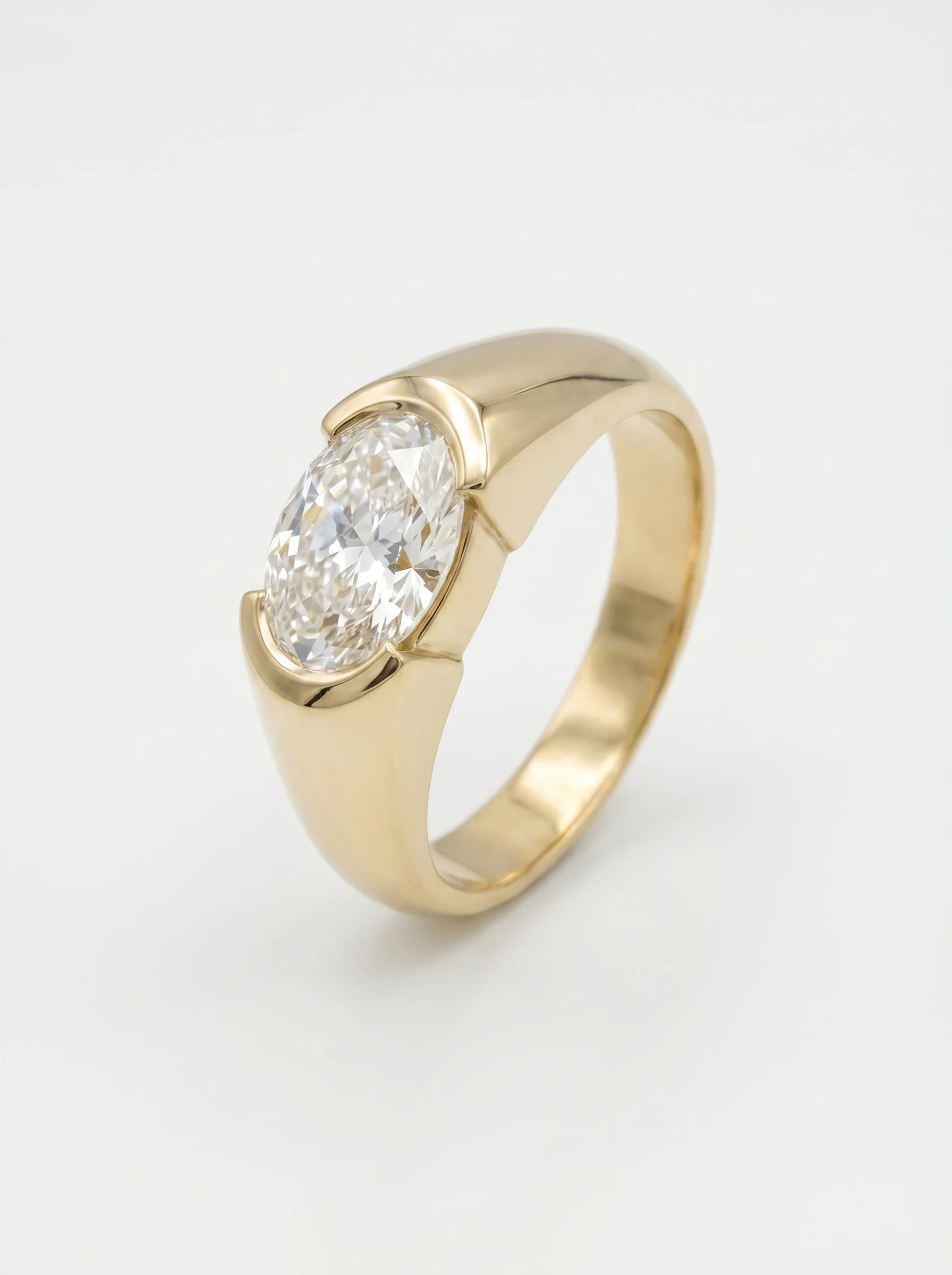 Solitario de Diamante oval “COLECCION LYRA” Diamante creado.1 Solitario de Diamante oval “COLECCION LYRA” Diamante creado.1