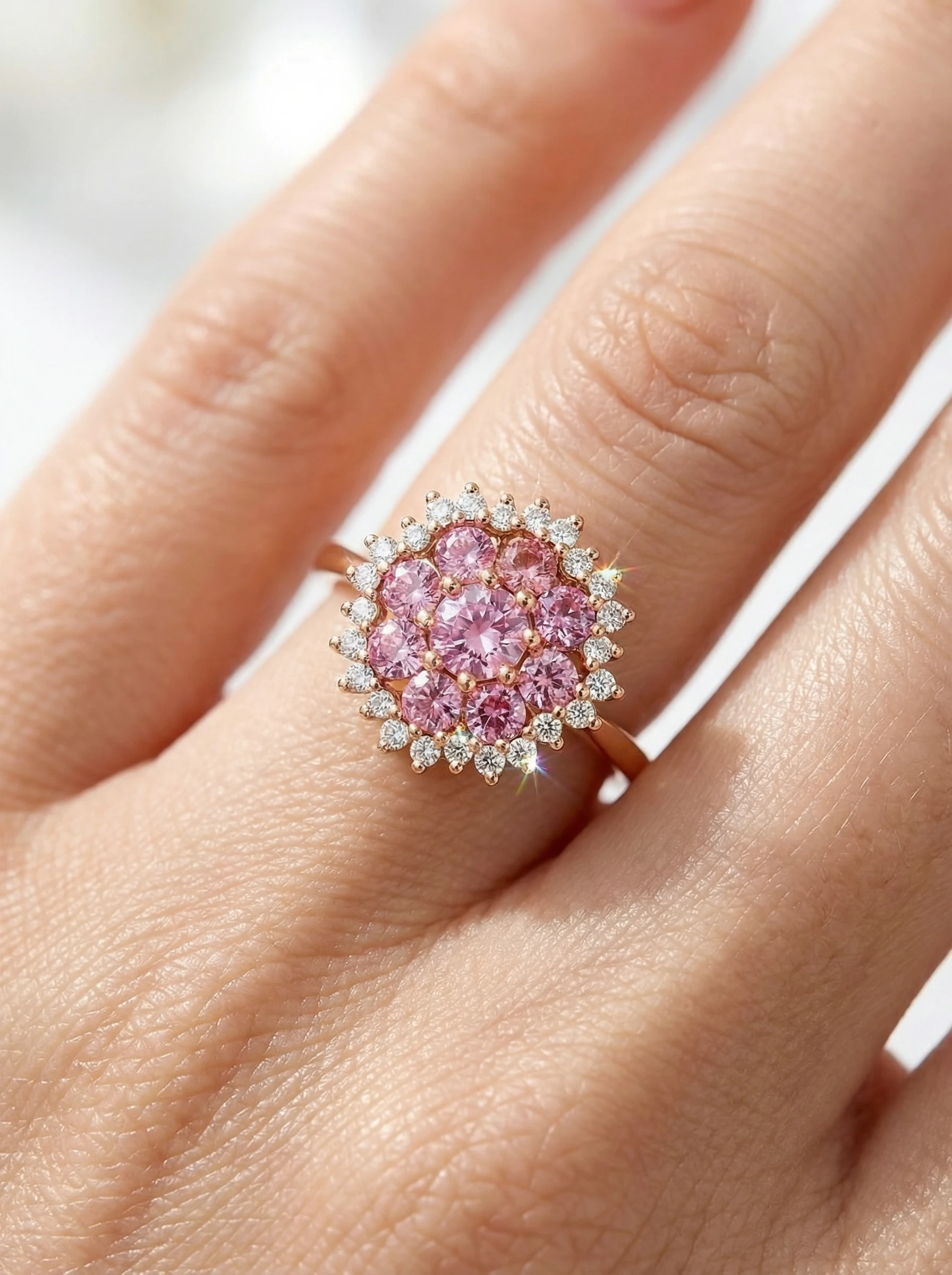 Sortija de Diamante y Zafiro Rosa “BELLATRIX”. Diamantes naturales.1 Sortija de Diamante y Zafiro Rosa “BELLATRIX”. Diamantes naturales.1